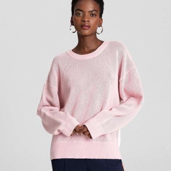 A.L.C Alana Mesh Sweater In Baby Pink (o),All Products : American Fashion Style Bags On Sale